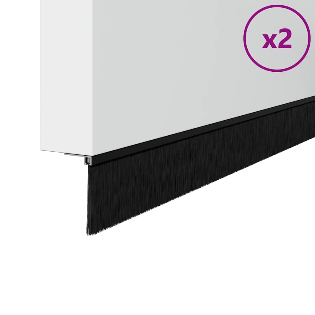 Αυτοκόλλητες σφραγίδες πόρτας 2 pcs Μαύρο 100 cm