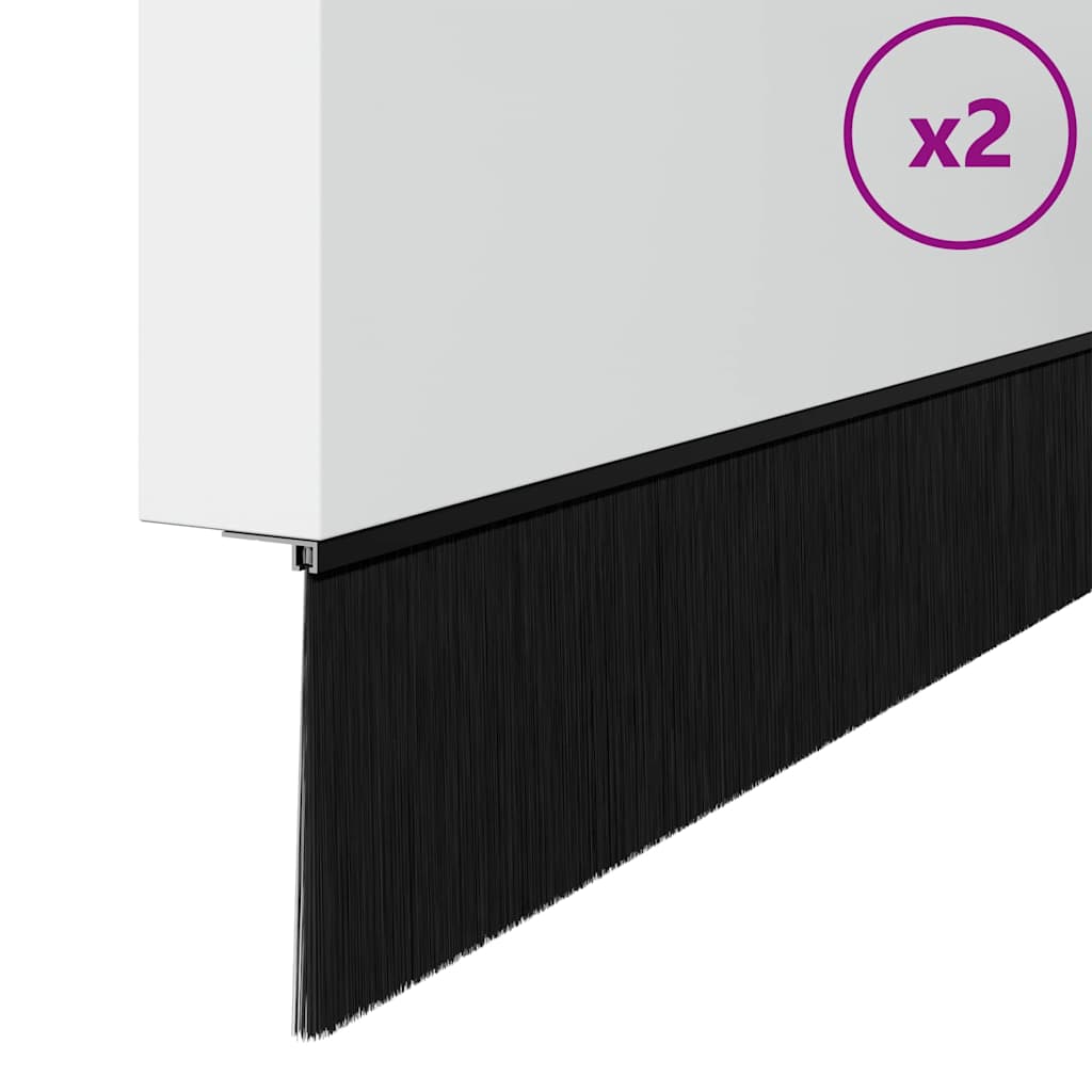 Αυτοκόλλητες σφραγίδες πόρτας 2 pcs Μαύρο 100 cm