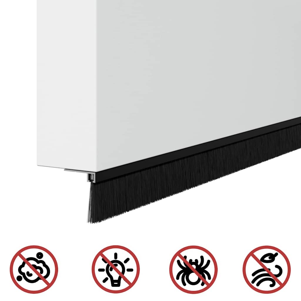 Αυτοκόλλητες σφραγίδες πόρτας 12 pcs Μαύρο 100 cm