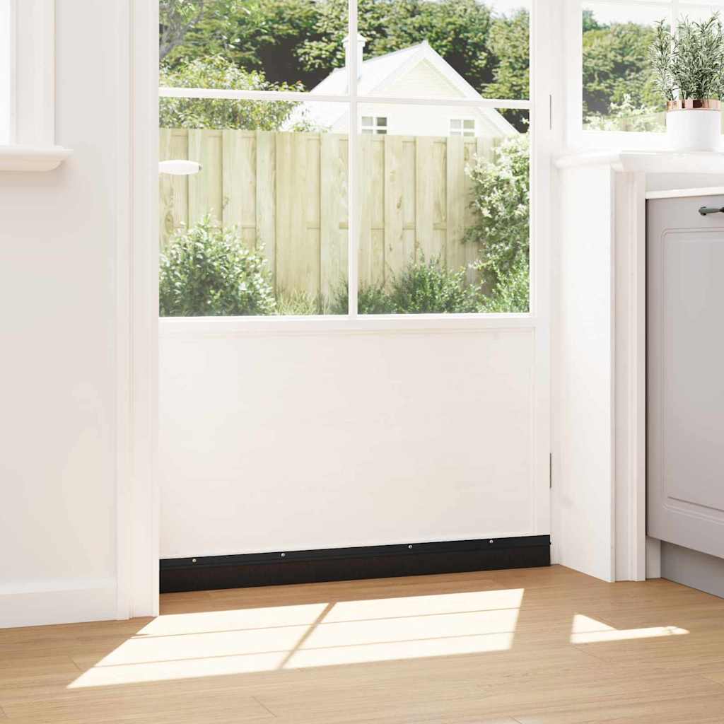 Σφραγίδες πόρτας με βούρτσες που προσαρτώνται 2 pcs Μαύρο