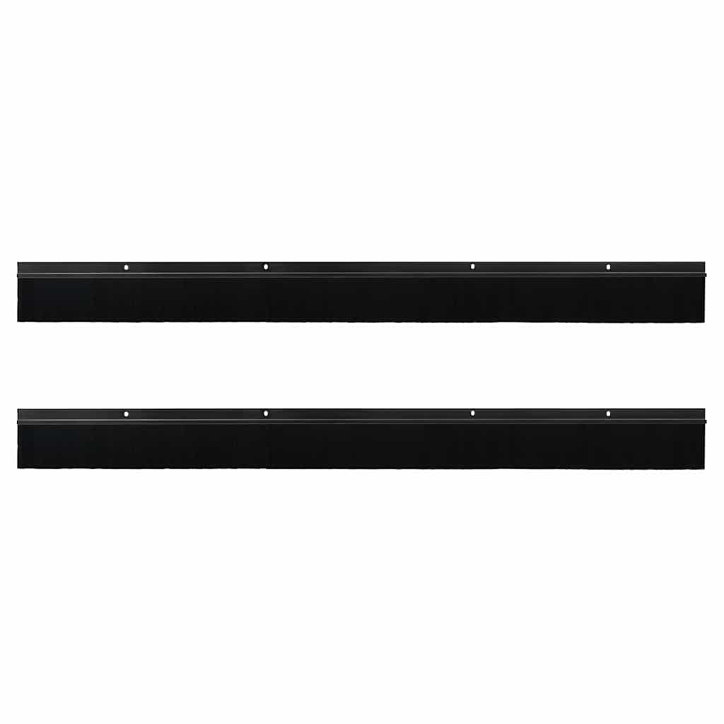 Σφραγίδες πόρτας με βούρτσες που προσαρτώνται 2 pcs Μαύρο