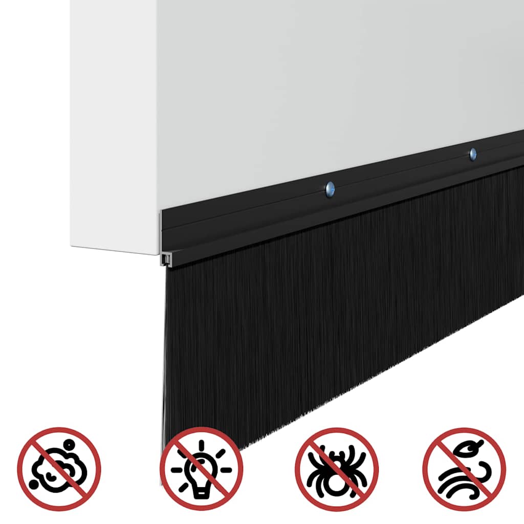 Σφραγίδες πόρτας με βούρτσες που προσαρτώνται 2 pcs Μαύρο