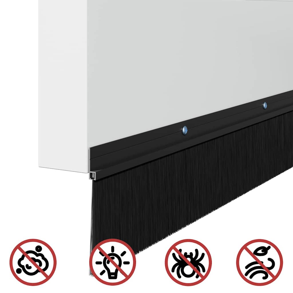 Σφραγίδες πόρτας με βούρτσες που προσαρτώνται 6 pcs Μαύρο - Pakobazaar