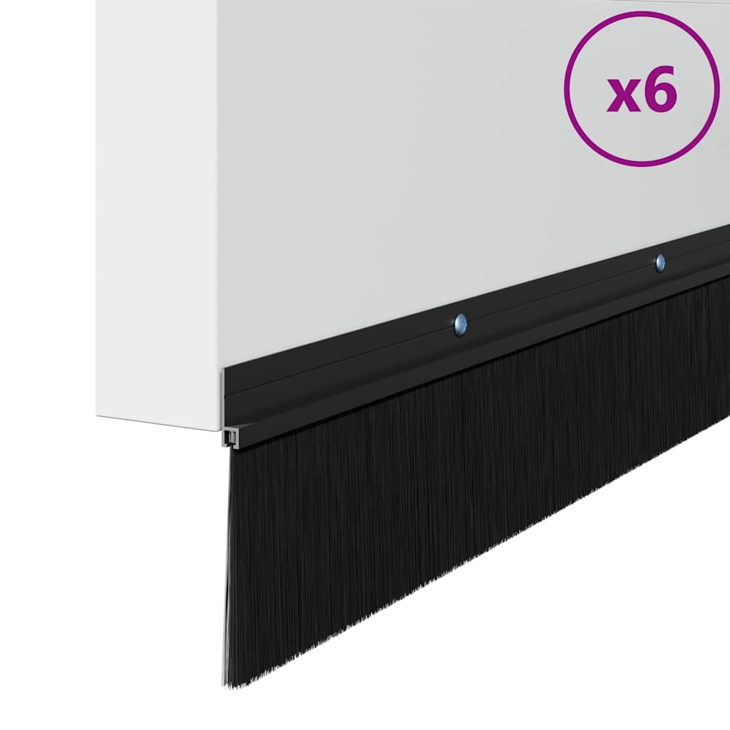 Σφραγίδες πόρτας με βούρτσες που προσαρτώνται 6 pcs Μαύρο - Pakobazaar