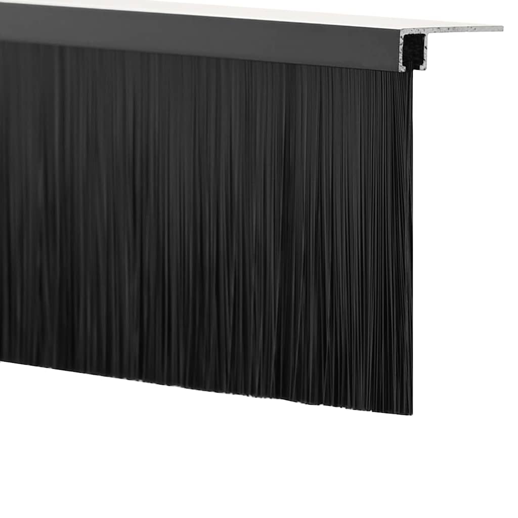 Σφραγίδες πόρτας με βούρτσες που προσαρτώνται 2 pcs Μαύρο