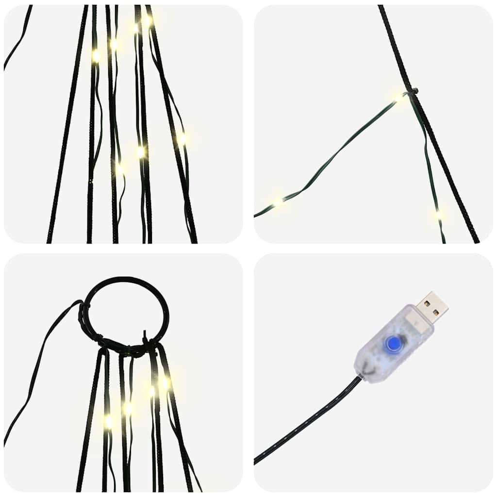 Χριστουγεννιάτικο Δέντρο LED με Σφήνες Εδάφους 182 εκ Μέταλλο - Pakobazaar