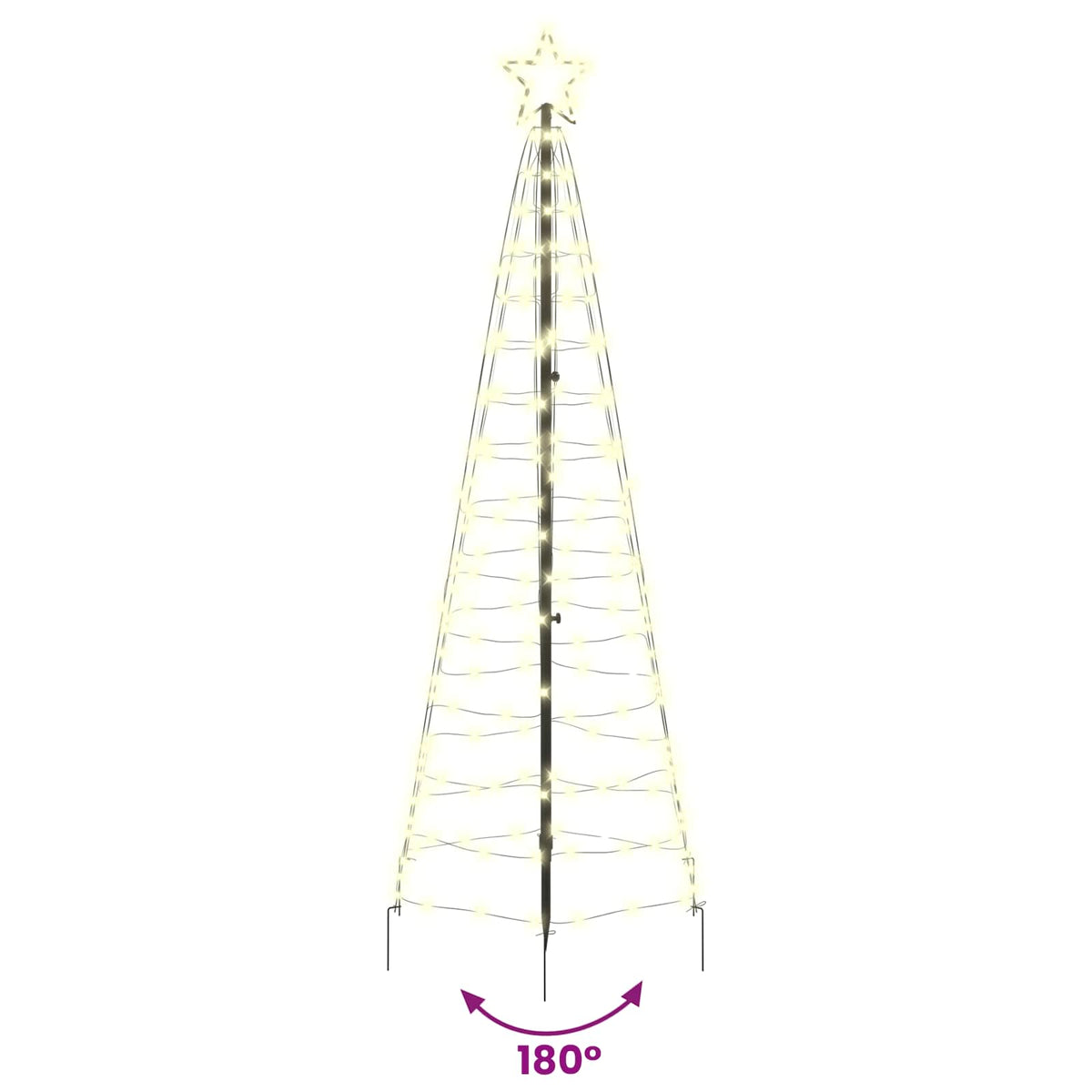LED Χριστουγεννιάτικο Δέντρο 250 εκ. 390 LED Θερμό λευκό Ατσάλι - Pakobazaar