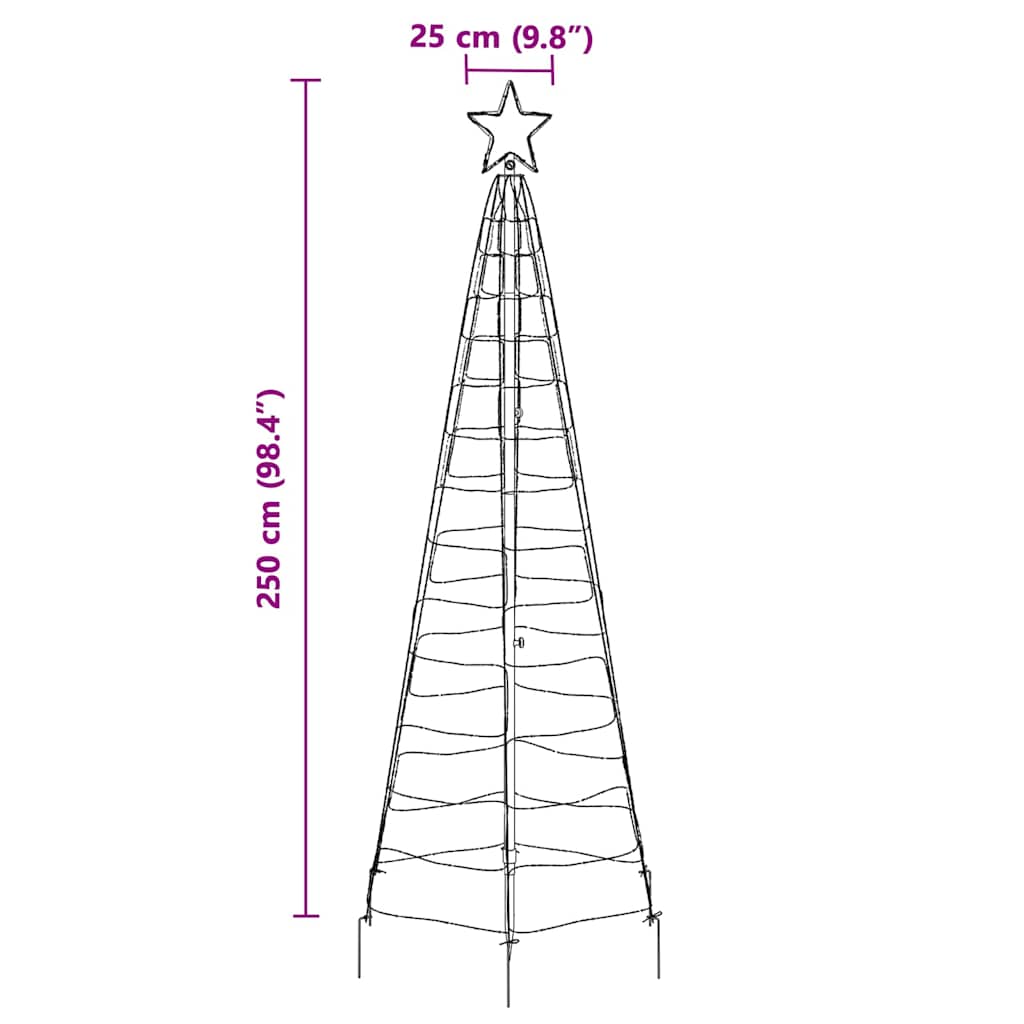 Χριστουγεννιάτικο Δέντρο LED με Σφήνες Εδάφους Θερμό λευκό - Pakobazaar