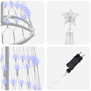 LED Χριστουγεννιάτικο Δέντρο Μπλε 51 x 51 x 190 εκ Μέταλλο - Pakobazaar