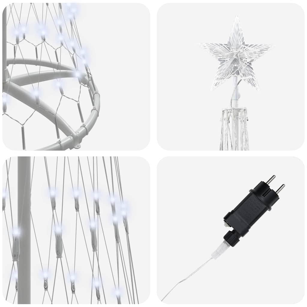 LED Χριστουγεννιάτικο Δέντρο Ψυχρό λευκό 70 x 70 x 250 εκ - Pakobazaar