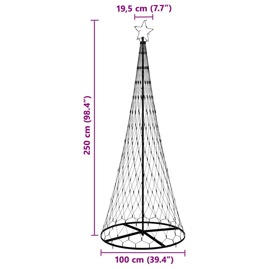 LED Χριστουγεννιάτικο Δέντρο με βάση Θερμό λευκό 250 cm Μέταλλο