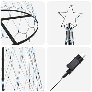 LED Χριστουγεννιάτικο Δέντρο Ψυχρό λευκό 250 cm Μέταλλο
