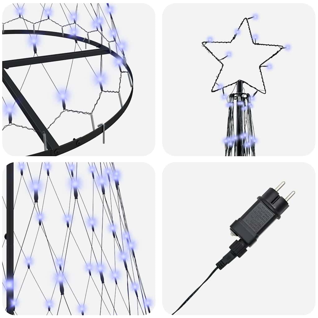 LED Χριστουγεννιάτικο Δέντρο με 295 LED Μπλε 250 cm Μέταλλο - Pakobazaar