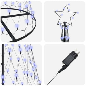 LED Χριστουγεννιάτικο Δέντρο με 295 LED Μπλε 250 cm Μέταλλο - Pakobazaar