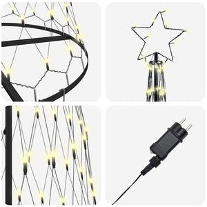 LED Χριστουγεννιάτικο Δέντρο Θερμό λευκό 302,5 εκ. Μέταλλο - Pakobazaar