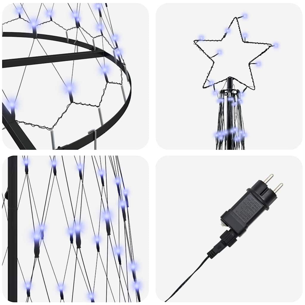 LED Χριστουγεννιάτικο Δέντρο με 355 LED Μπλε 184.5 εκ. Μέταλλο - Pakobazaar