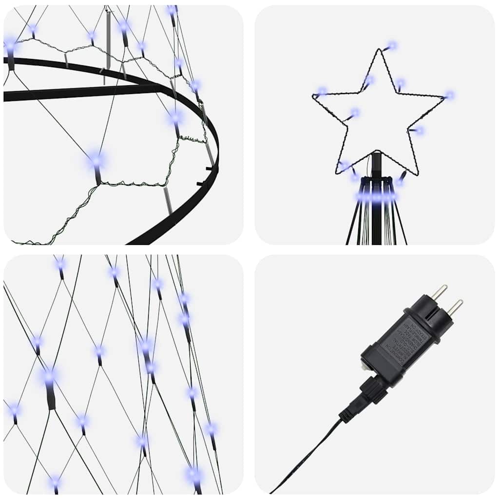 LED Χριστουγεννιάτικο Δέντρο με 455 LED Μπλε 399 εκ. Μέταλλο