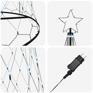 LED Χριστουγεννιάτικο Δέντρο με βάση Ψυχρό λευκό 500 cm Μέταλλο - Pakobazaar