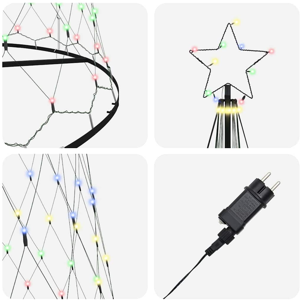 LED Χριστουγεννιάτικο Δέντρο με βάση Πολύχρωμο 500 cm Μέταλλο