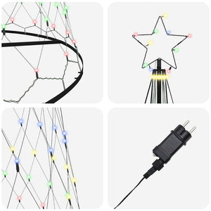 LED Χριστουγεννιάτικο Δέντρο με βάση Πολύχρωμο 500 cm Μέταλλο
