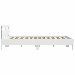 Σκελετός Κρεβατιού με led Λευκό 193 x 203 cm Επεξεργασμένο ξύλο - Pakobazaar