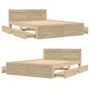 Σκελετός Κρεβατιού 2 pcs Σονόμα 137 x 188 εκ Επεξεργασμένο ξύλο - Pakobazaar