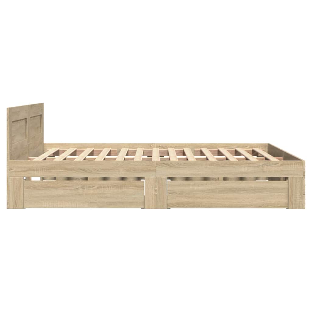 Σκελετός Κρεβατιού 2 pcs Σονόμα 137 x 188 εκ Επεξεργασμένο ξύλο - Pakobazaar