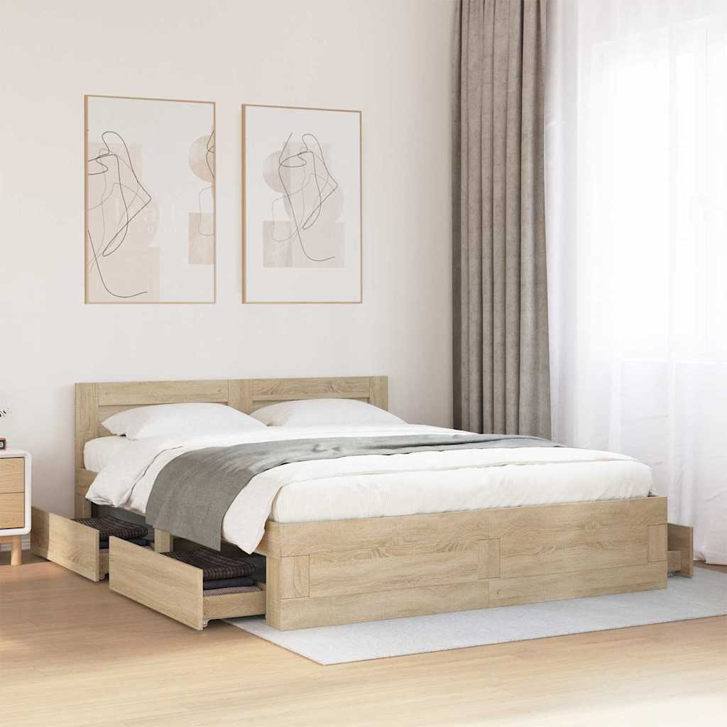 Σκελετός Κρεβατιού με κεφαλάρι 2 pcs Σονόμα 153 x 203 εκ. - Pakobazaar
