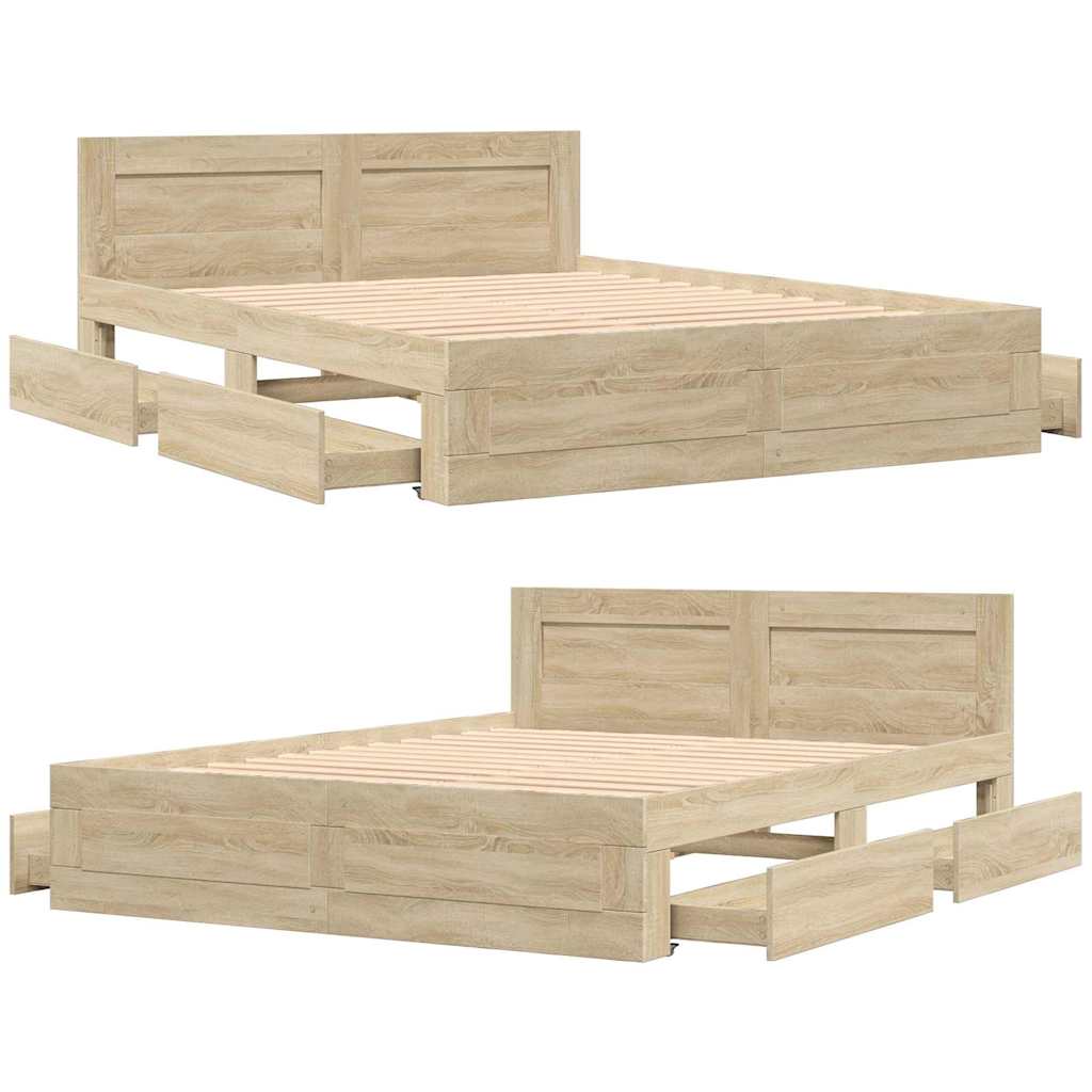 Σκελετός Κρεβατιού με κεφαλάρι 2 pcs Σονόμα 153 x 203 εκ. - Pakobazaar