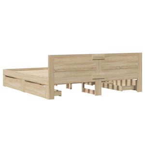 Σκελετός Κρεβατιού 2 pcs Σονόμα 193 x 203 cm Επεξεργασμένο ξύλο - Pakobazaar