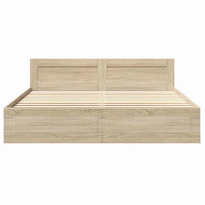 Σκελετός Κρεβατιού 2 pcs Σονόμα 193 x 203 cm Επεξεργασμένο ξύλο - Pakobazaar