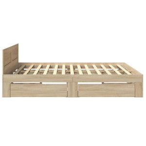 Σκελετός Κρεβατιού 2 pcs Σονόμα 193 x 203 cm Επεξεργασμένο ξύλο - Pakobazaar