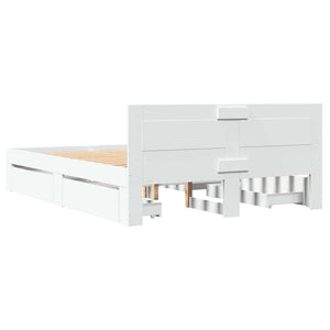 Σκελετός Κρεβατιού 2 pcs Λευκός 137 x 188 εκ Επεξεργασμένο ξύλο - Pakobazaar