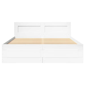 Σκελετός Κρεβατιού 2 pcs Λευκός 137 x 188 εκ Επεξεργασμένο ξύλο - Pakobazaar