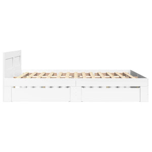 Σκελετός Κρεβατιού 2 pcs Λευκός 137 x 188 εκ Επεξεργασμένο ξύλο - Pakobazaar