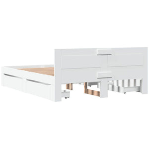 Σκελετός Κρεβατιού 2 pcs Λευκός 150 x 200 cm Επεξεργασμένο ξύλο - Pakobazaar