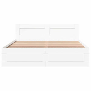 Σκελετός Κρεβατιού 2 pcs Λευκός 150 x 200 cm Επεξεργασμένο ξύλο - Pakobazaar