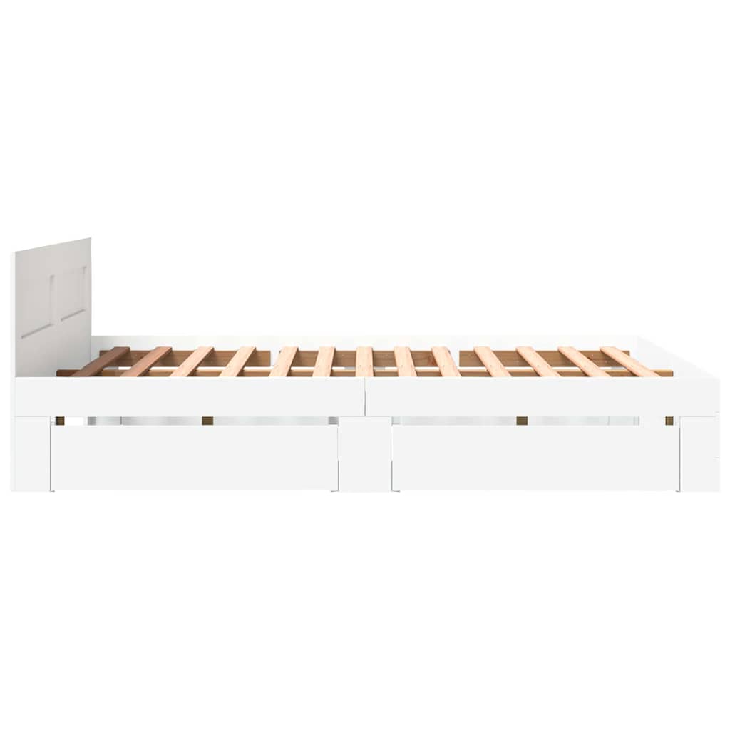 Σκελετός Κρεβατιού 2 pcs Λευκός 150 x 200 cm Επεξεργασμένο ξύλο - Pakobazaar