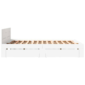 Σκελετός Κρεβατιού 2 pcs Λευκός 150 x 200 cm Επεξεργασμένο ξύλο - Pakobazaar