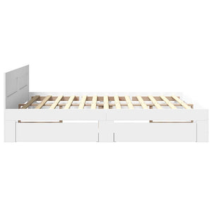 Σκελετός Κρεβατιού 2 pcs Λευκός 193 x 203 cm Επεξεργασμένο ξύλο - Pakobazaar