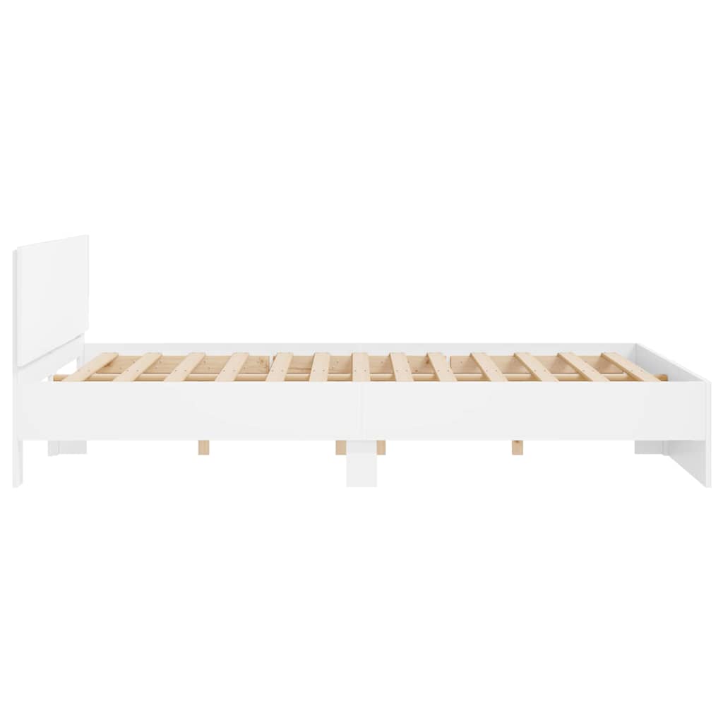 Σκελετός Κρεβατιού Λευκό 137 x 190 cm Επεξεργασμένο ξύλο - Pakobazaar