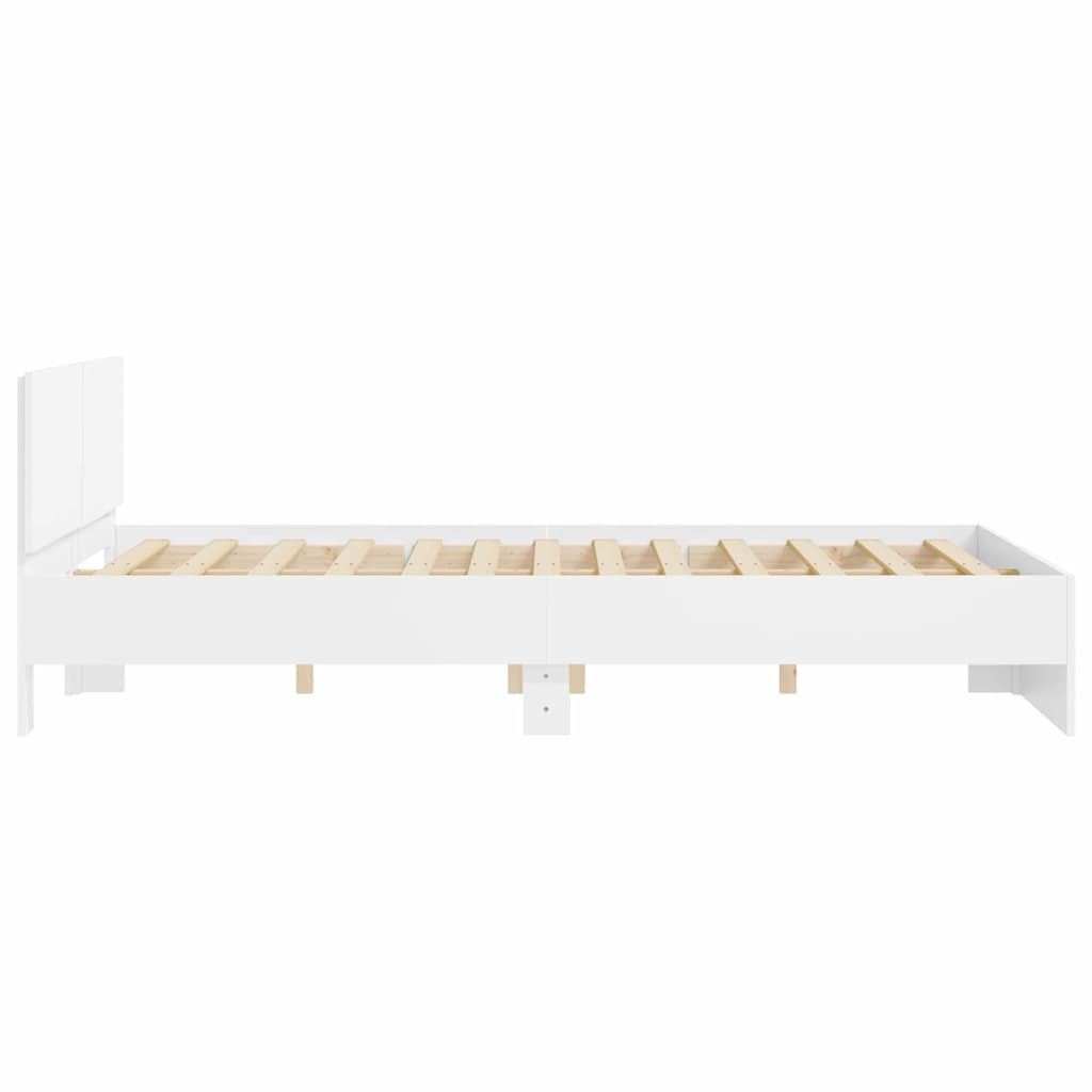 Σκελετός Κρεβατιού Λευκό 152 x 203 cm Επεξεργασμένο ξύλο - Pakobazaar