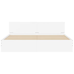 Σκελετός Κρεβατιού 2 pcs Λευκό 193 x 203 cm Επεξεργασμένο ξύλο - Pakobazaar