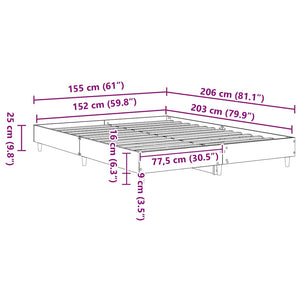 Σκελετός Κρεβατιού 2 pcs Σονόμα 152 x 203 cm Επεξεργασμένο ξύλο - Pakobazaar