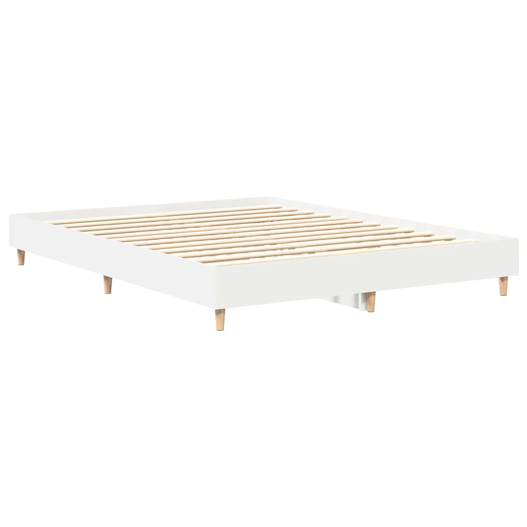 Σκελετός Κρεβατιού 2 pcs Λευκό 152 x 203 cm Επεξεργασμένο ξύλο - Pakobazaar