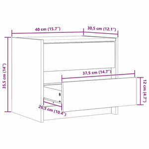 Κομοδίνα με συρτάρι Κερωτό καφέ 40 x 30.5 x 35.5 εκ Ξύλο Πεύκου - Pakobazaar