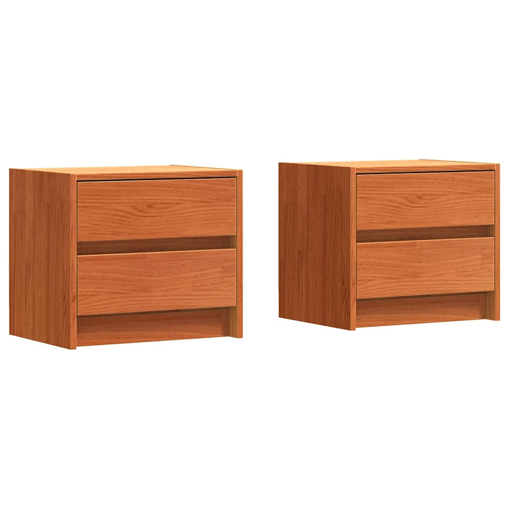 Κομοδίνα 2 pcs Κερωτό καφέ 40 x 30.5 x 35.5 εκ Ξύλο Πεύκου