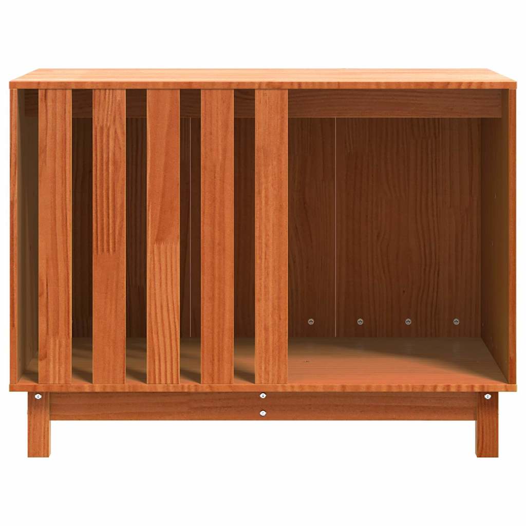 Σπίτι Σκύλου Κερωτό καφέ 90 x 60 x 67 εκ. Στερεά ξυλεία πεύκου