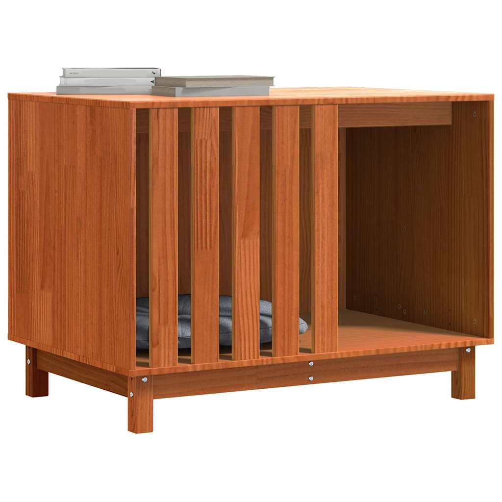 Σπίτι Σκύλου Κερωτό καφέ 90 x 60 x 67 εκ. Στερεά ξυλεία πεύκου