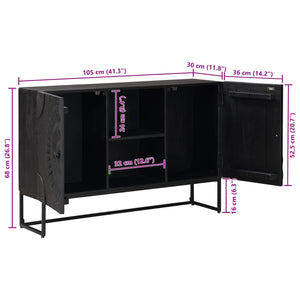 Πλαϊνό γραφείο Μαύρο 105 x 30 x 68 εκ - Pakobazaar